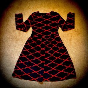 Women’s Retro Style Rhombus Printed Gown Dress